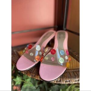 ‼️SOLD‼️VINTAGE Chinese Laundry pink button kitty heelssz6